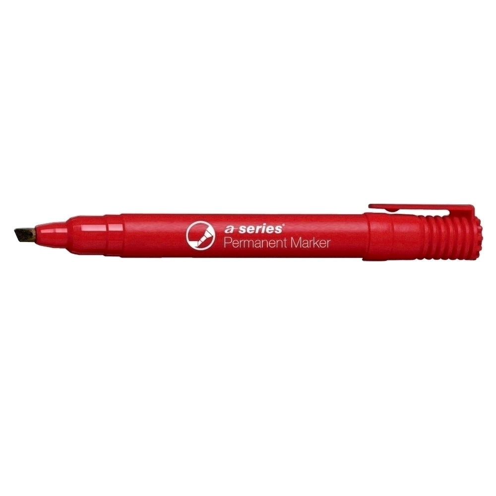 Marker permanent A-series, varf retezat 2-5 mm, rosu Marker permanent A-series, varf retezat 2-5 mm, rosu